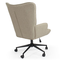 Fauteuil de bureau à dossier haut Beaso tissu taupe clair