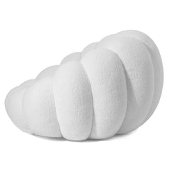 Fauteuil coquillage Basha tissu bouclette blanc