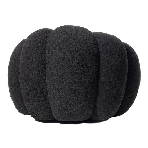 Fauteuil coquillage Basha en tissu bouclette noir