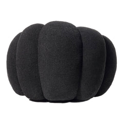 Fauteuil coquillage Basha en tissu bouclette noir