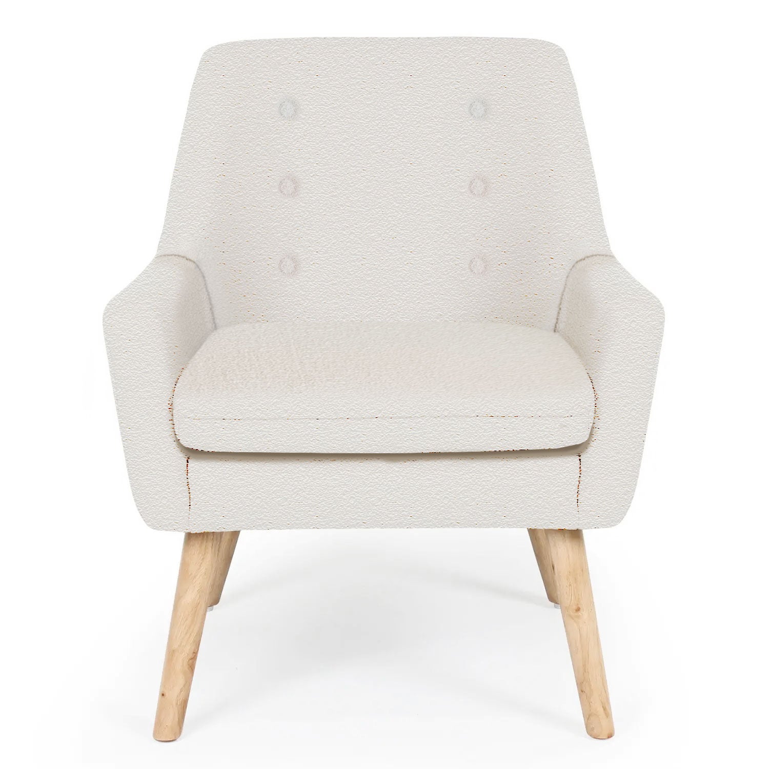 Fauteuil Gustav Tissu bouclette lainée Crème