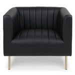 Fauteuil à coutures verticales Basta en simili noir