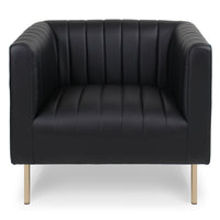 Fauteuil à coutures verticales Basta en simili noir
