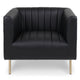 Fauteuil à coutures verticales Basta en simili noir