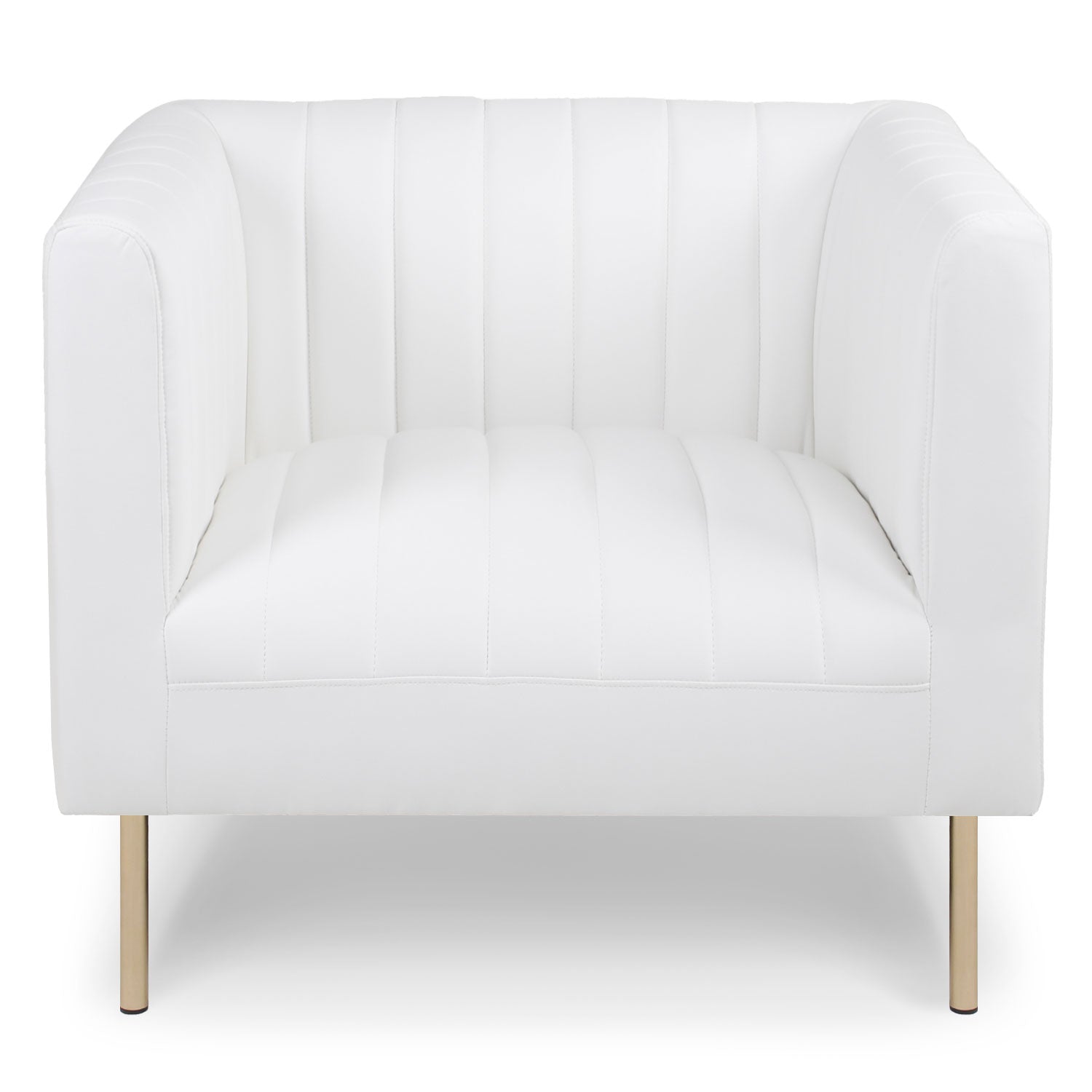 Fauteuil moderne à coutures verticales Sacramento Simili Blanc