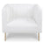 Fauteuil en simili cuir blanc avec coutures verticales