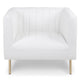 Fauteuil en simili cuir blanc avec coutures verticales