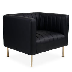 Fauteuil à coutures verticales Basta en simili noir