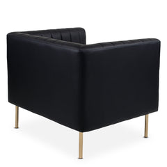 Fauteuil à coutures verticales Basta en simili noir