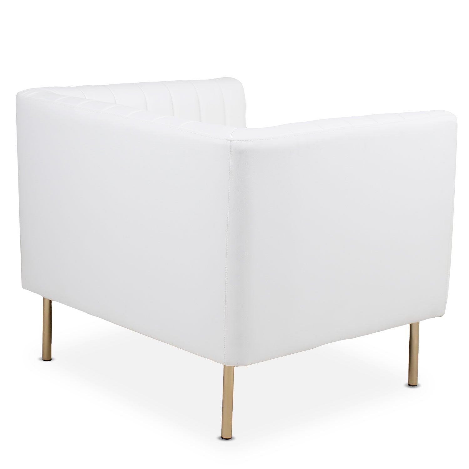 Fauteuil moderne à coutures verticales Sacramento Simili Blanc
