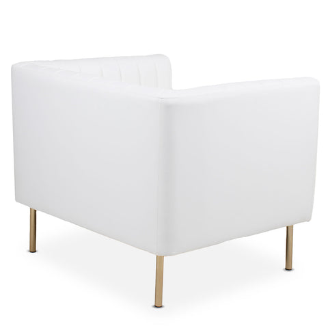 Fauteuil moderne à coutures verticales Sacramento Simili Blanc