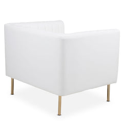 Fauteuil moderne à coutures verticales Sacramento Simili Blanc