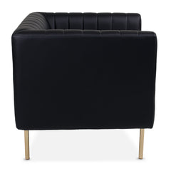Fauteuil à coutures verticales Basta en simili noir