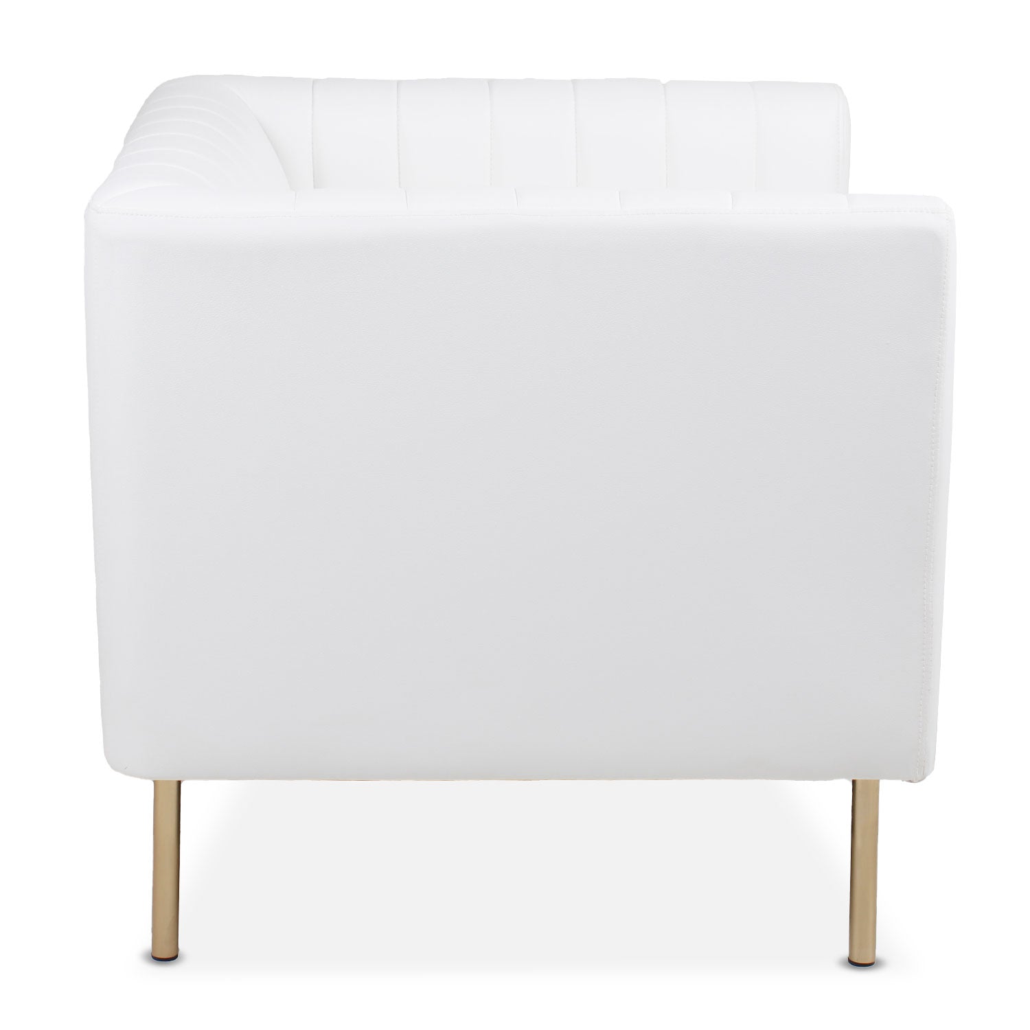 Fauteuil moderne à coutures verticales Sacramento Simili Blanc