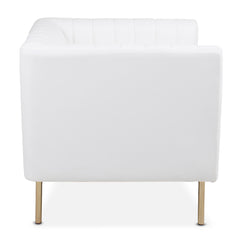 Fauteuil moderne à coutures verticales Sacramento Simili Blanc