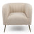 Fauteuil à pieds métal doré et tissu bouclette beige