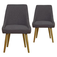 Lot de 2 Fauteuils Fokora Tissu Gris Foncé