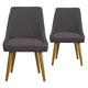 Lot de 2 Fauteuils Fokora Tissu Gris Foncé