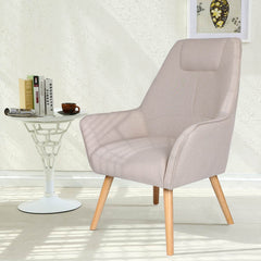 Fauteuil dossier haut Alix scandinave beige