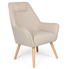 Fauteuil dossier haut Alix scandinave beige