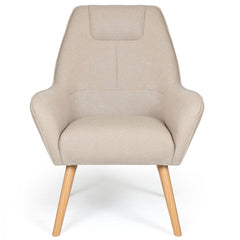 Fauteuil dossier haut Alix scandinave beige