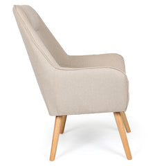 Fauteuil dossier haut Alix scandinave beige
