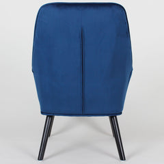 Fauteuil dossier haut Alix velours bleu