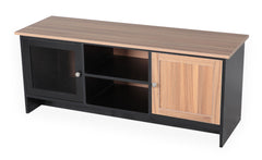 Meuble TV Carlisi contemporain bois et noir 2 portes L120cm