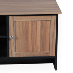 Meuble TV Carlisi contemporain bois et noir 2 portes L120cm