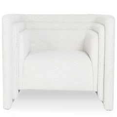 Fauteuil cubique Calian tissu bouclette crème