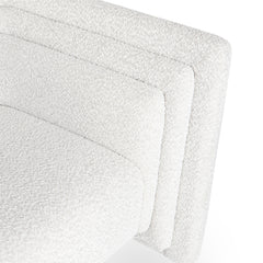 Fauteuil cubique Calian tissu bouclette crème