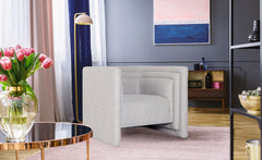 Fauteuil cubique Calian en tissu gris