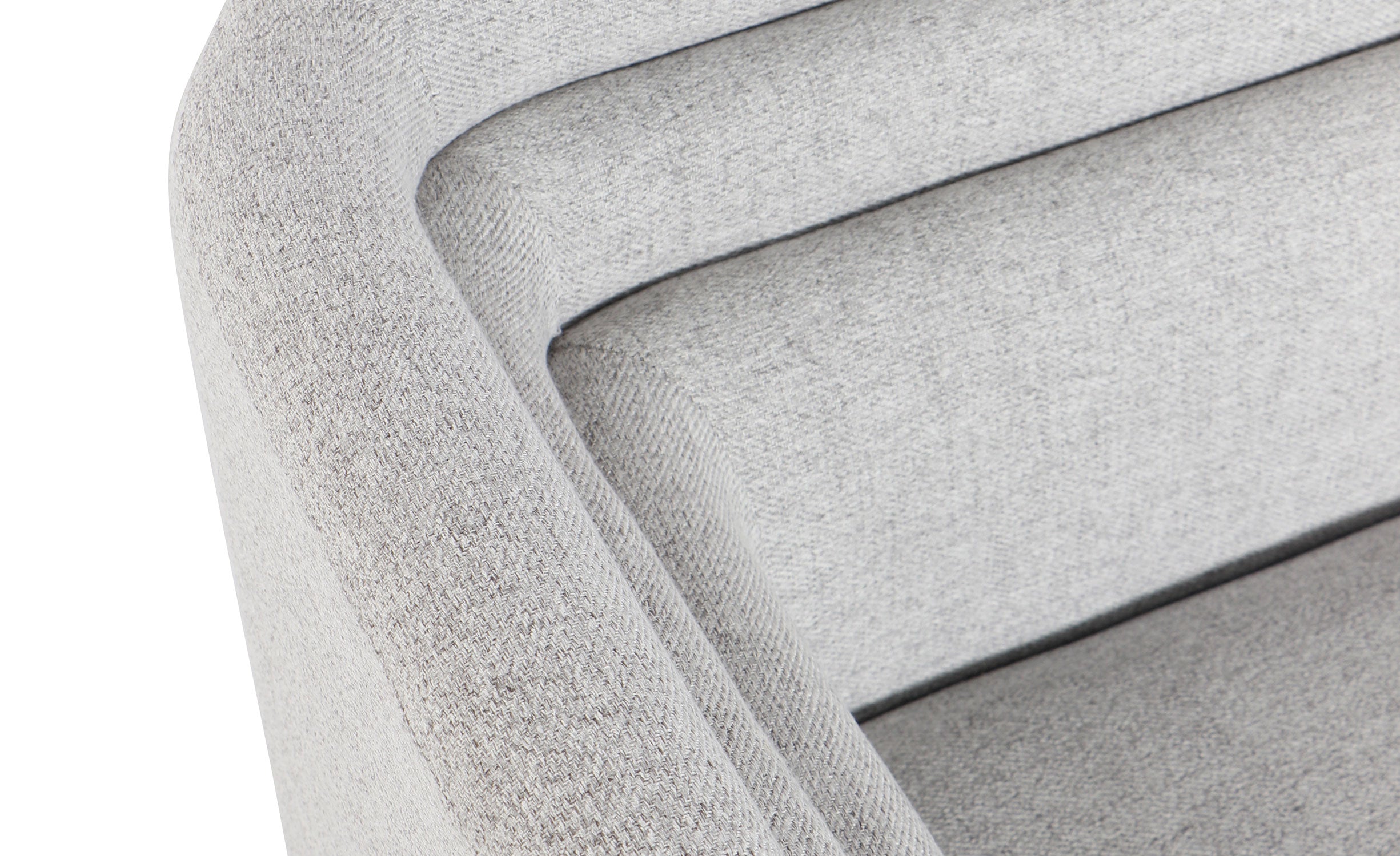 Canapé moderne 3 places style cubique Fredonia Tissu Gris