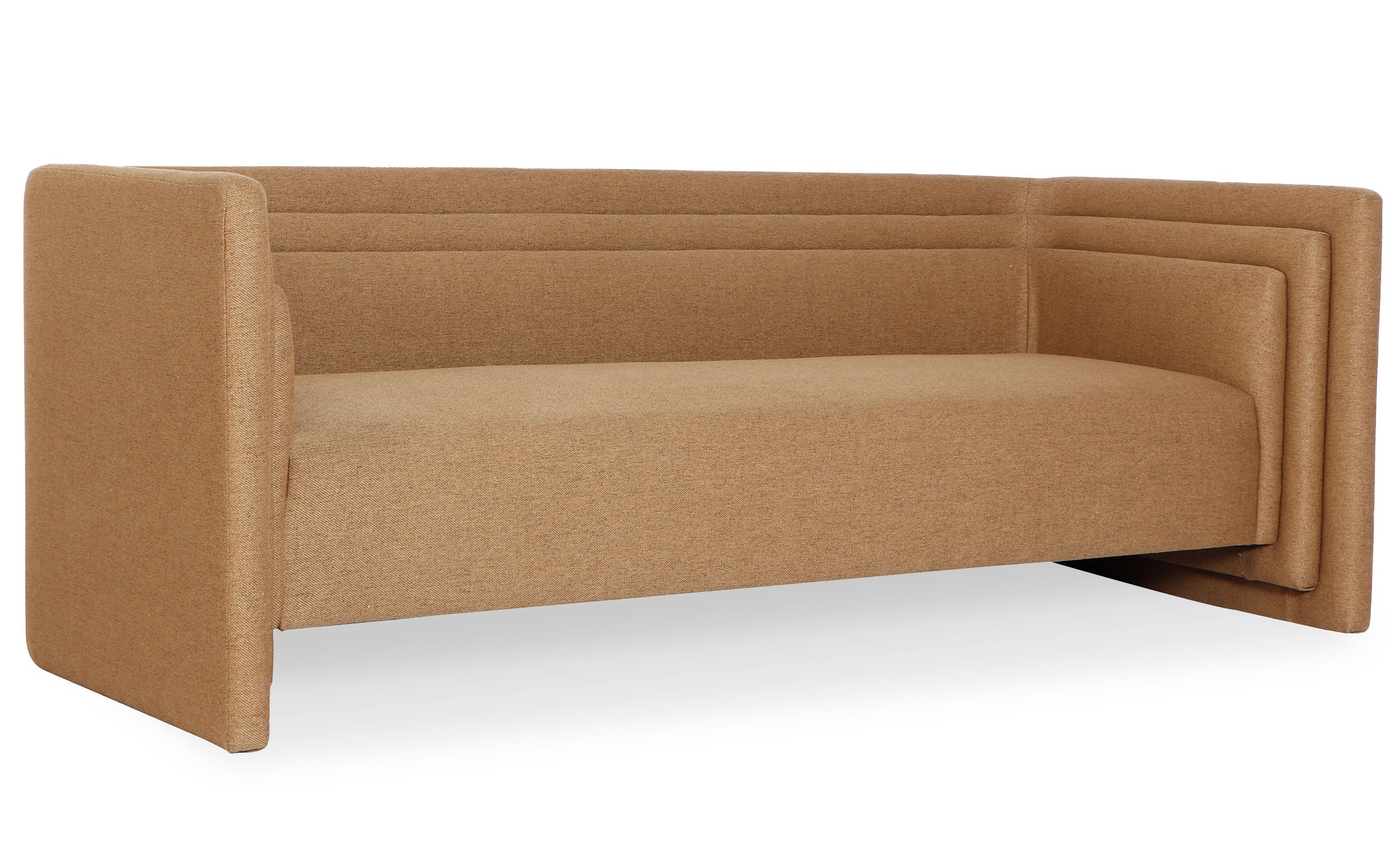 Canapé moderne 3 places style cubique Fredonia Tissu Marron