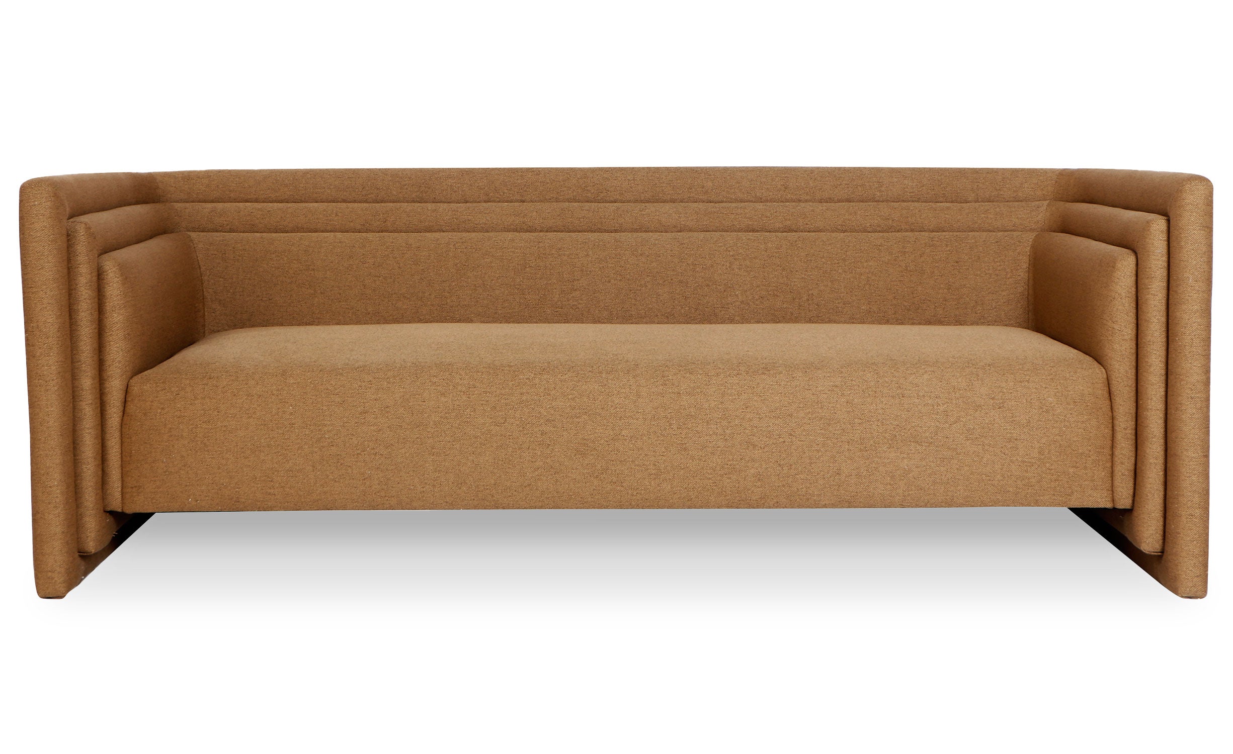 Canapé moderne 3 places style cubique Fredonia Tissu Marron