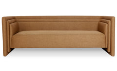 Canapé moderne 3 places style cubique Fredonia Tissu Marron