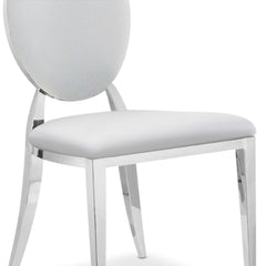 Lot de 8 chaises médaillon Sofia Simili Blanc