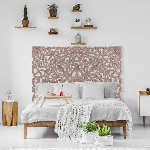 Tête de lit en bois sculpté Serena 160cm Bois Marron