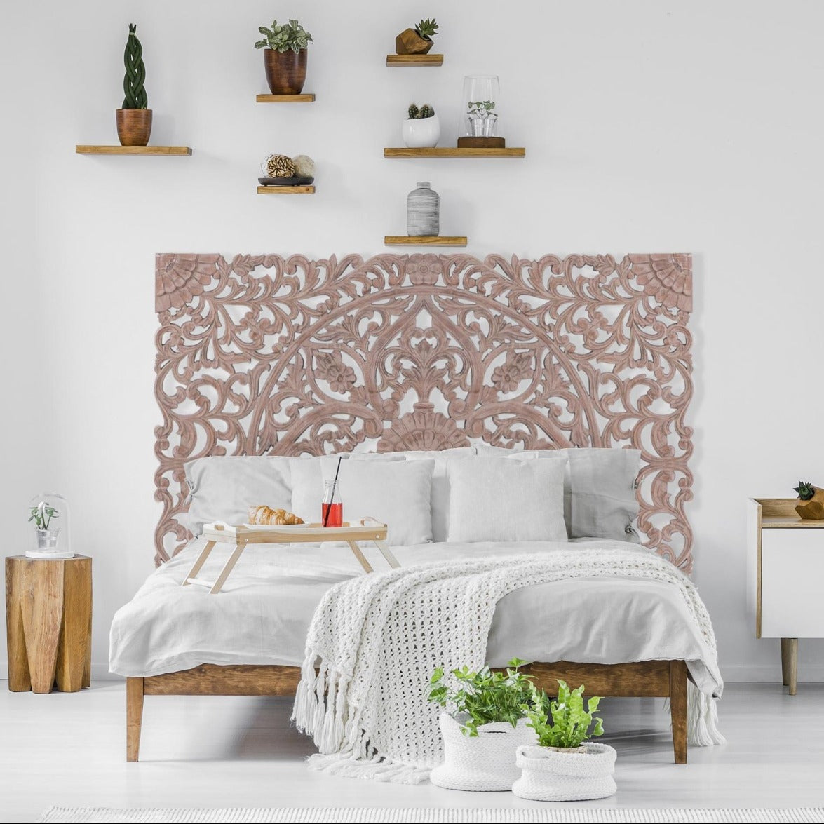 Tête de lit en bois sculpté Serena 180cm Bois Marron