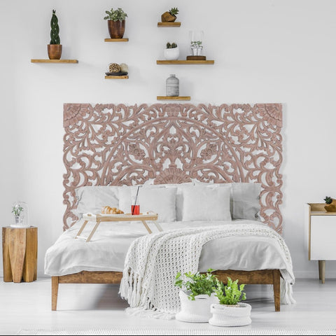 Tête de lit en bois sculpté Serena 180cm Bois Marron