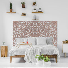Tête de lit en bois sculpté Serena 180cm Bois Marron