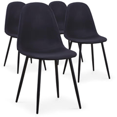 Lot de 4 tabourets Alcelio simili cuir noir