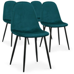 Lot de 4 tabourets Alcelio velours vert