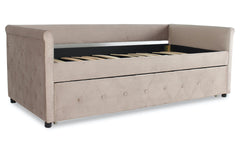 Lit gigogne Anitte velours taupe