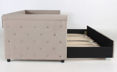 Lit gigogne Anitte velours taupe