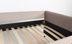 Lit gigogne Anitte velours taupe