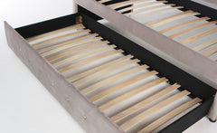 Lit gigogne Anitte velours taupe
