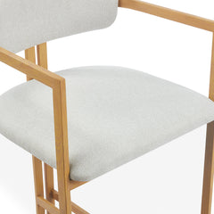 Lot de 2 chaises de bar métal Cogedla effet bois clair et tissu beige