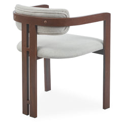 Lot de 2 chaises Cogedla métal effet bois foncé et tissu beige