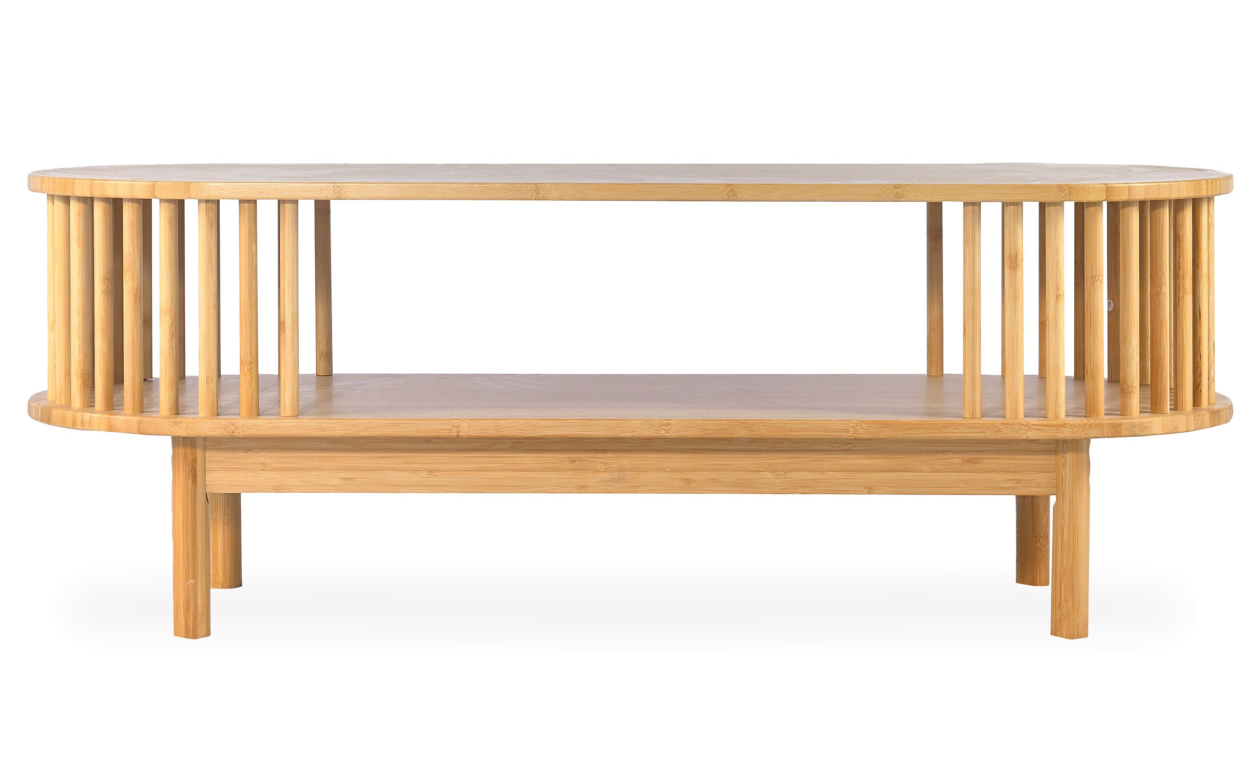 Table basse moderne à barreaux Gariong L100cm Bambou
